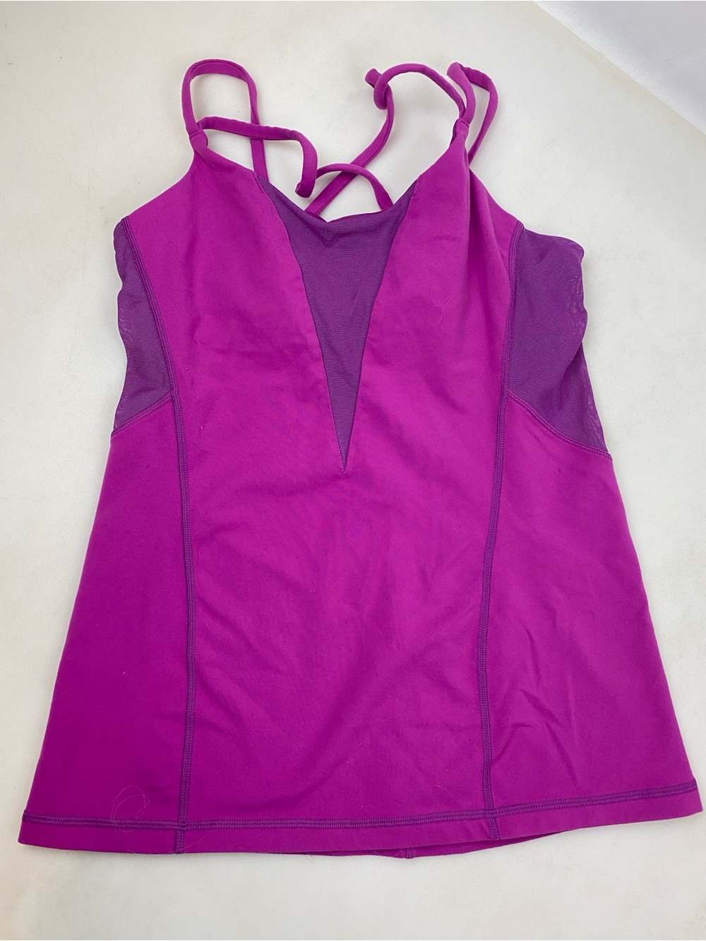Lululemon Athletica Size 8 Purple Mesh Strappy Back Yoga Tank